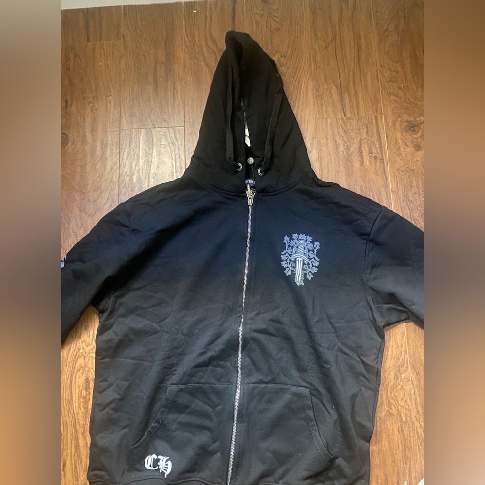 Men's large Chrome hearts dagger Zip up hoodie jacket